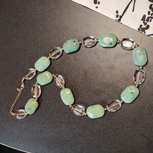 Green and clear beaded necklace